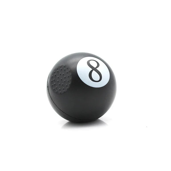The Eight Ball pool ball herb grinder, closed