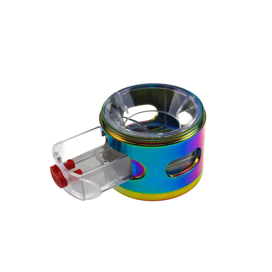 Rainbow Crank grinder body with clear top ring, side windows and the drawer pulled out