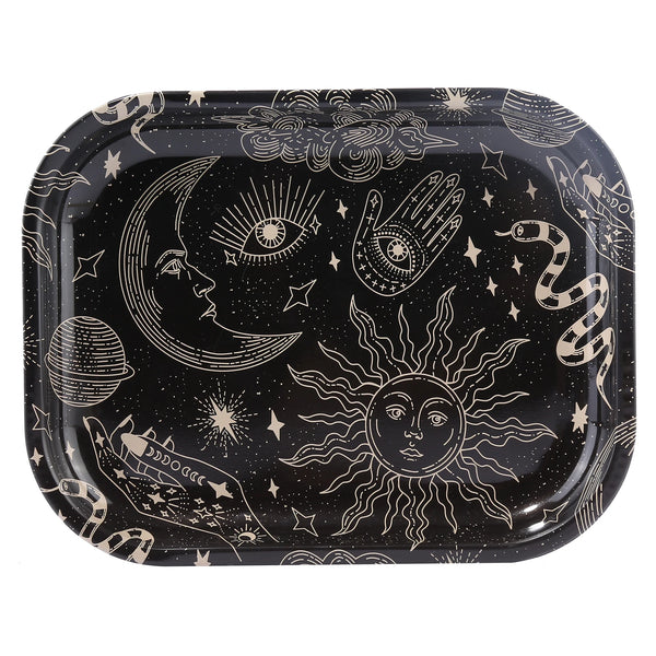 The Equinox sun and moon metal rolling tray