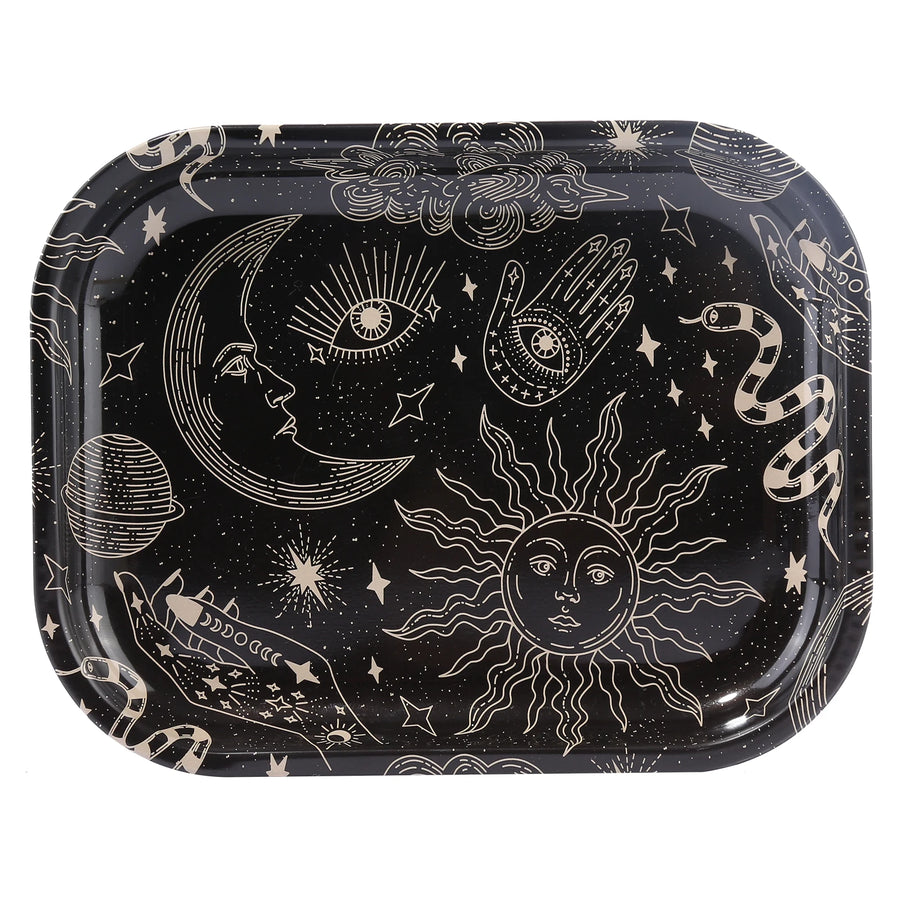 The Equinox sun and moon metal rolling tray