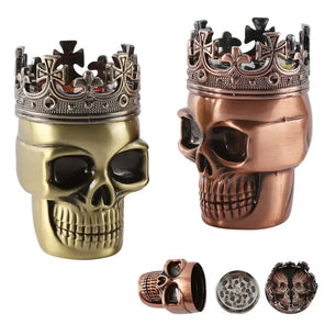 The Sovereign crowned skull herb grinder in bronze