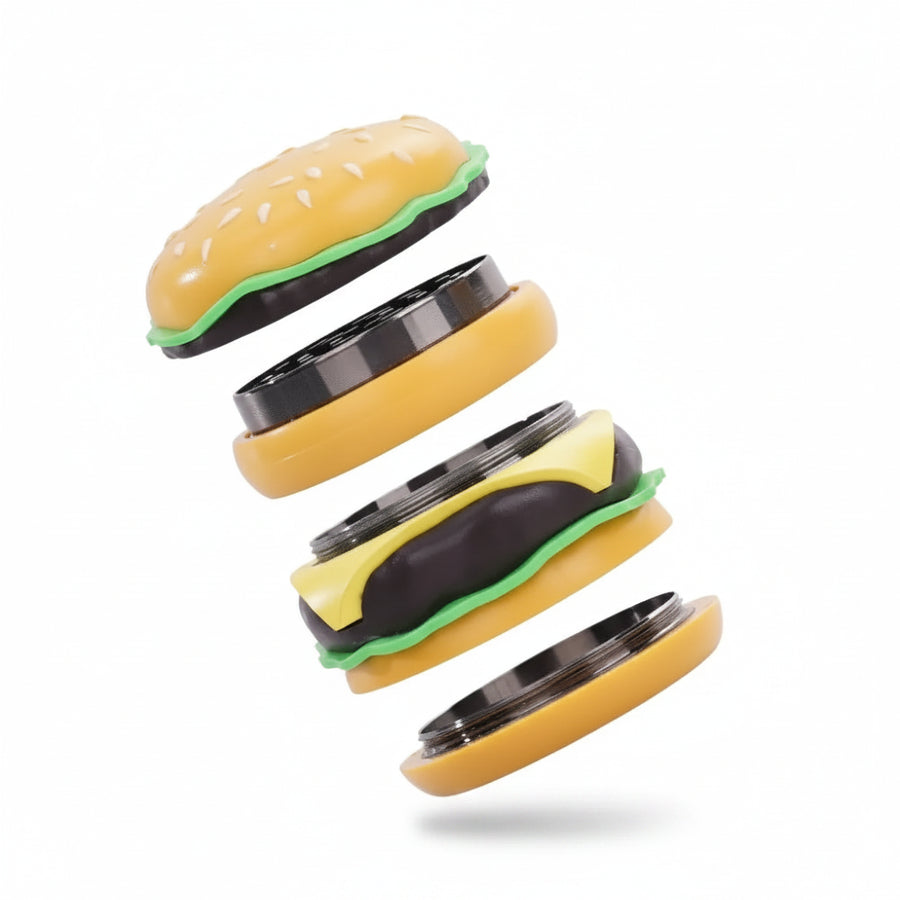 The Stack burger herb grinder shown from above