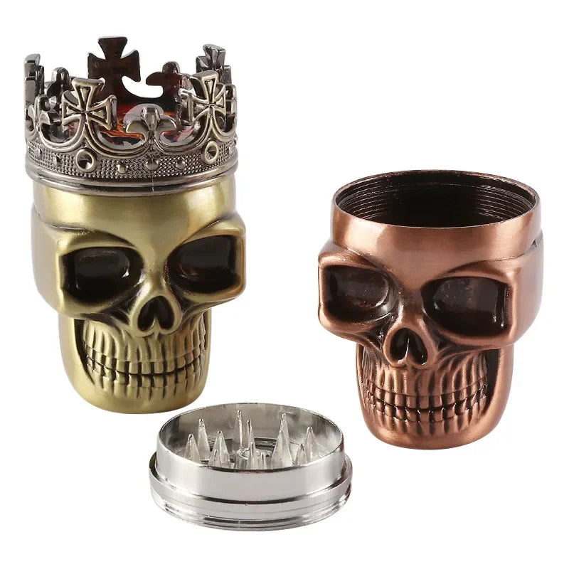 Both bronze finishes of The Sovereign crowned skull grinder